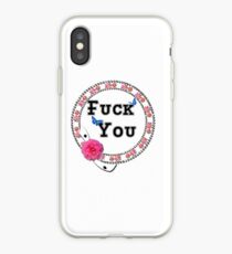 Fack You Flowers Pink iPhone Case