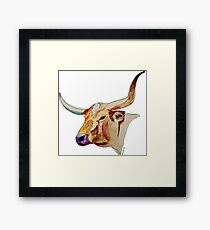 Watercolor Longhorn Framed Print
