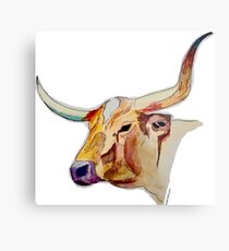 Watercolor Longhorn Metal Print