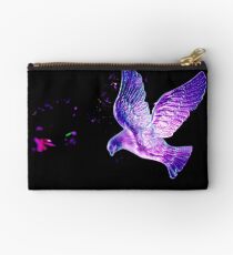 Shining dove on black Zipper Pouch