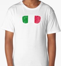 Italian Goggles White Frame Distressed | Goggle Designs | DopeyArt Long T-Shirt
