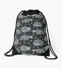 Raccoons! Design 42 / 365 Days of Design Drawstring Bag