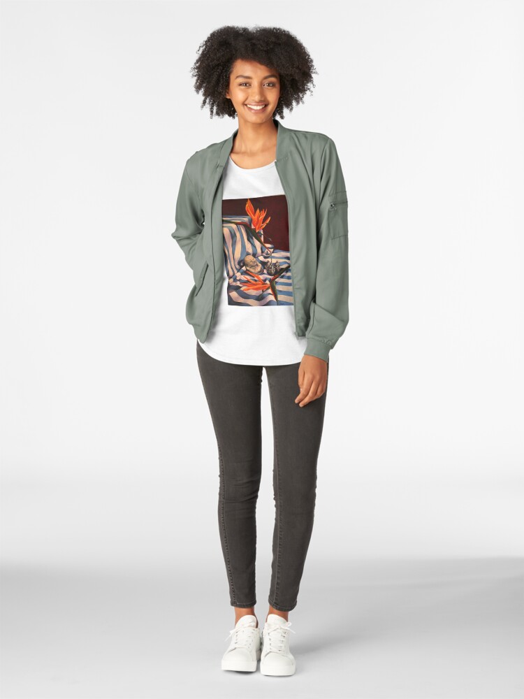 Alternate view of Orange Flowers and Blue Cloth Premium Scoop T-Shirt