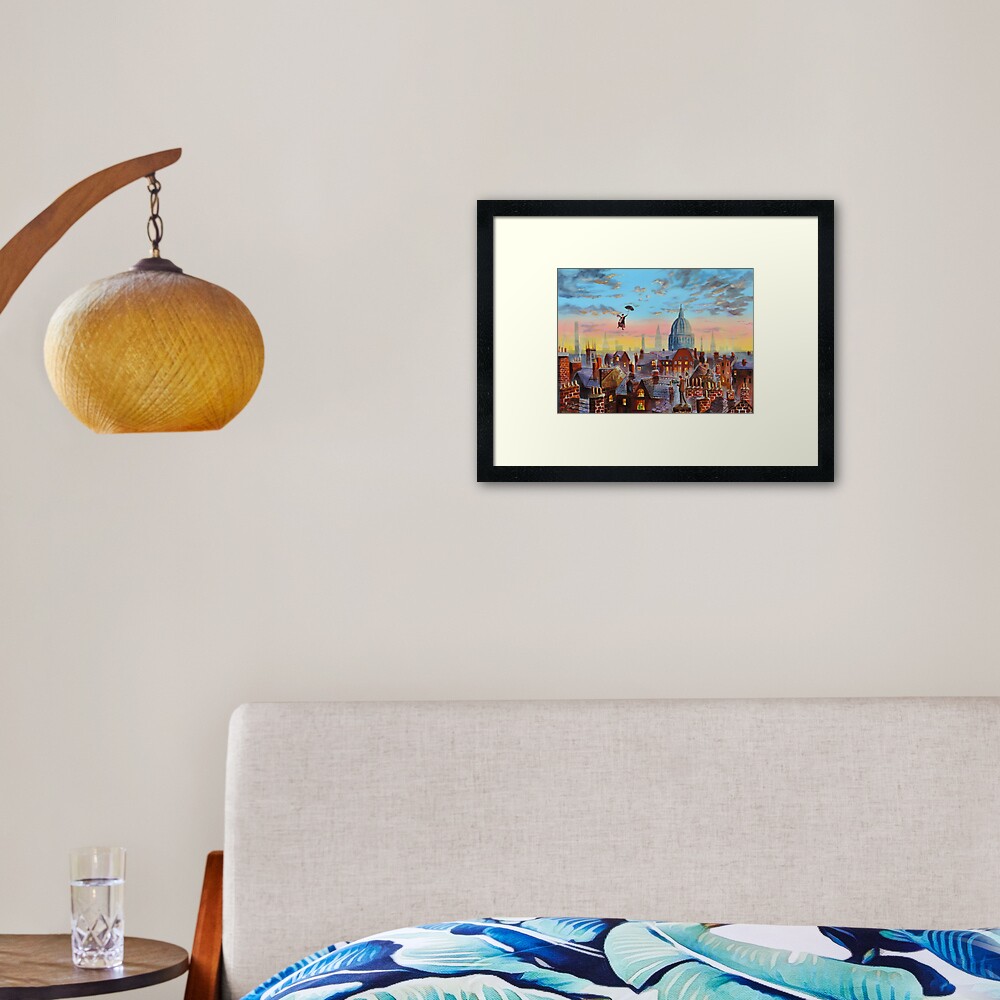 Mary Poppins & Bert II Framed Art Print