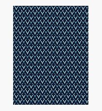 Indigo Pattern Knit Texture Hand Drawn Photographic Print