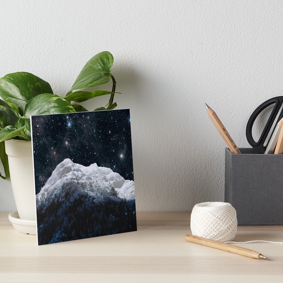 Mountains Attracts Galaxy Art Board Print