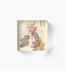 Vintage Geological Map of The British Isles (1912) Acrylic Block