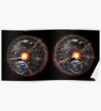 Stereoscopic View of the Universe for cross-eyed viewing. Poster