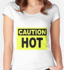 #CautionHOT #caution #hot #sign #illustration #business #danger #time #symbol #marker #traffic #label #design #text #vector #facts #horizontal #vibrantcolor #colorimage #warningsymbol #warningsign Women's Fitted Scoop T-Shirt