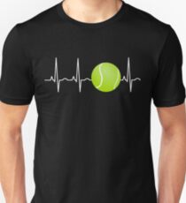 Tennisball-Herzschlag Lustiger Tennisliebhaber Slim Fit T-Shirt