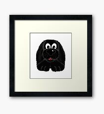Children's Black Fuzzy Puppy Dog Framed Print