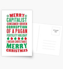Merry Corruption Of A Pagan Holiday Postcards