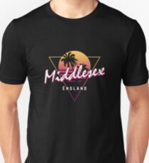 Funny 80s Retro Sunset 'Middlesex' England Unisex T-Shirt