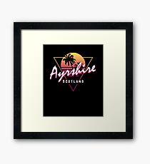 Funny 80s Retro Sunset 'Ayrshire' Scotland Framed Print