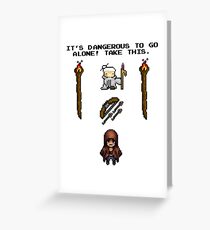 Pixelart retrogaming adventure Greeting Card