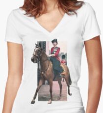 Elizabeth II's horse Women's Fitted V-Neck T-Shirt