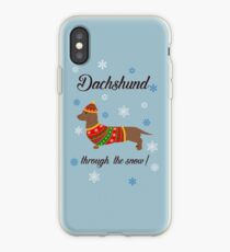 Dachshund through the snow - knitwear iPhone Case