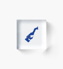 Map of Monaco with EU Flag Acrylic Block
