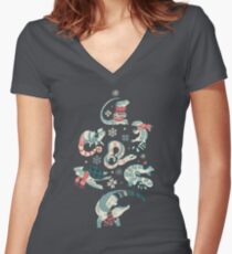 Herpes d'hiver T-shirt col V femme
