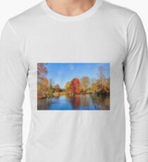 Winter Lake Scene Long Sleeve T-Shirt