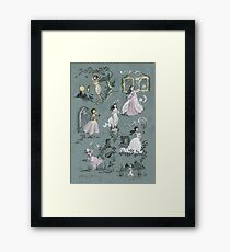Girls Running From Houses Framed Print