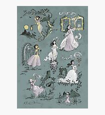 Girls Running From Houses Photographic Print