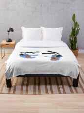 Yellow submarine, Blue meaniens Throw Blanket