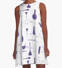 Scientific pattern. Chemistry, biology, medicine. A-Line Dress
