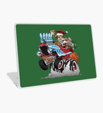 Hot Rod Santa Christmas Cartoon Laptop Skin