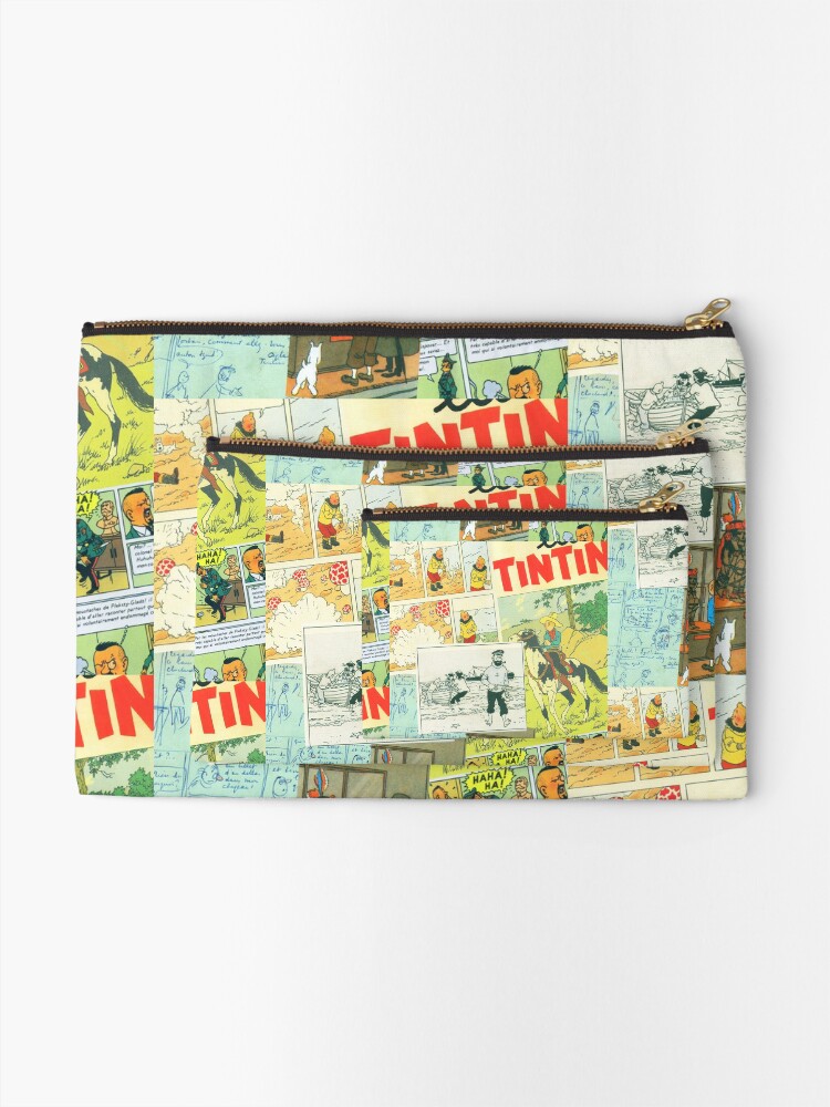 Alternate view of tintin collage 3 Zipper Pouch