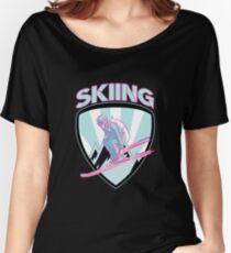 Skier Winter Sport Winter Sport Ski Skiing Retro Women's Relaxed Fit T-Shirt