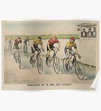 Póster Ilustración de carrera ciclista vintage (1894)