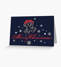 Merry Christmas teddy bear Christmas snowflakes Greeting Card