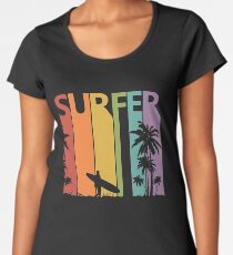 Vintage Retro Surfing Surfer Gift Women's Premium T-Shirt