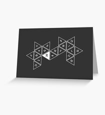 Tarjeta de felicitación D20 desenrollado