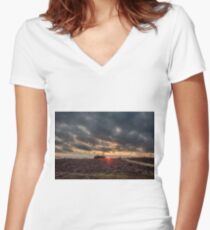 Rural Landscape Women's Fitted V-Neck T-Shirt