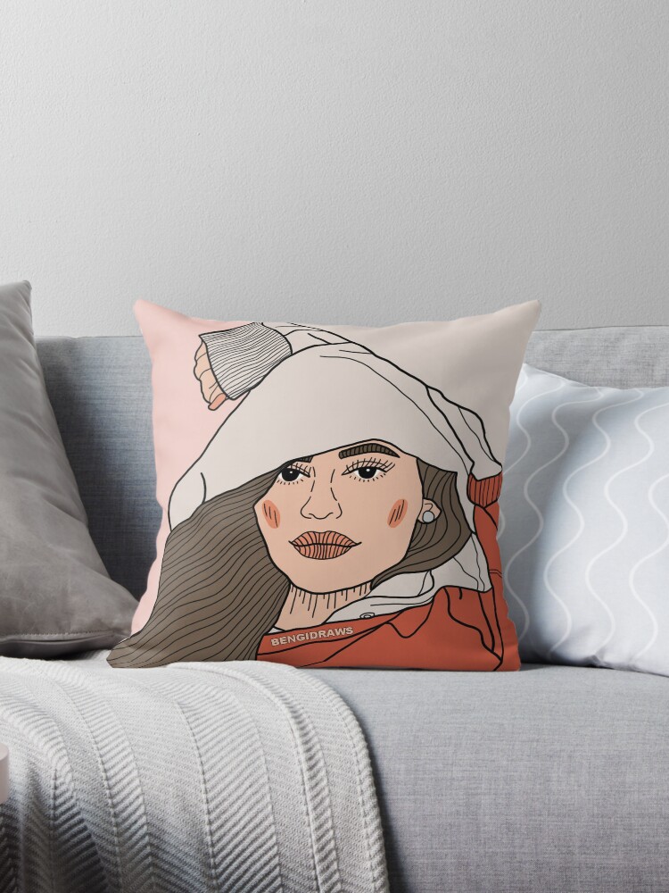 Kylie Jenner Drawing Throw Pillow By Bengidraws