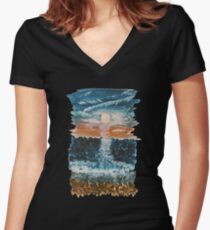 Stony Sunset Women's Fitted V-Neck T-Shirt