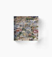 Lindos Village Acrylic Block