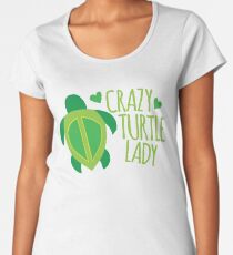 Camiseta premium para mujer Crazy Turtle Lady