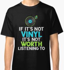 Vinyl Record Lover Tshirt Retro Music Turntable Addict Classic T-Shirt