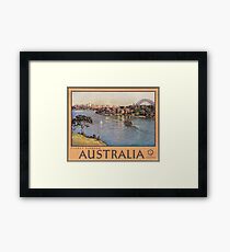 Sydney Harbour Australia Travel Poster Framed Print