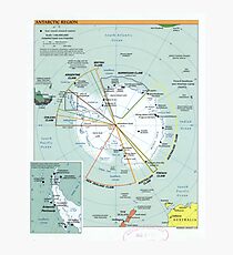 Map of Antarctica (2000) Photographic Print