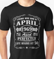 Born in April 1969, Life begins at 50 Slim Fit T-Shirt
