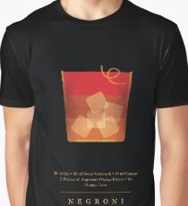 Negroni - Cocktail - Classic Cocktails Series - Black and Gold - Modern, Minimal Decor Graphic T-Shirt