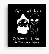 Christmas is for Witches and Aliens - white Canvas Print
