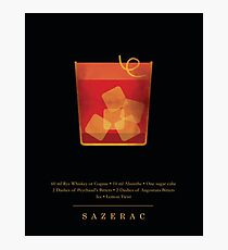 Sazerac - Cocktail - Klassische Cocktails-Serie - Schwarz und Gold - Modernes, minimalistisches Dekor Fotodruck