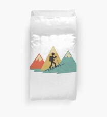 Backcountry Skiing design Vintage Ski-Tours Ski Mountaineer Duvet Cover