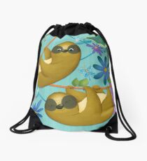 sloth in the jungle Drawstring Bag