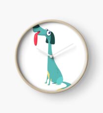 Cartoon doberman pinscher dog Clock